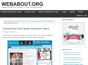 Theme Junkie FashionPress WordPress Theme