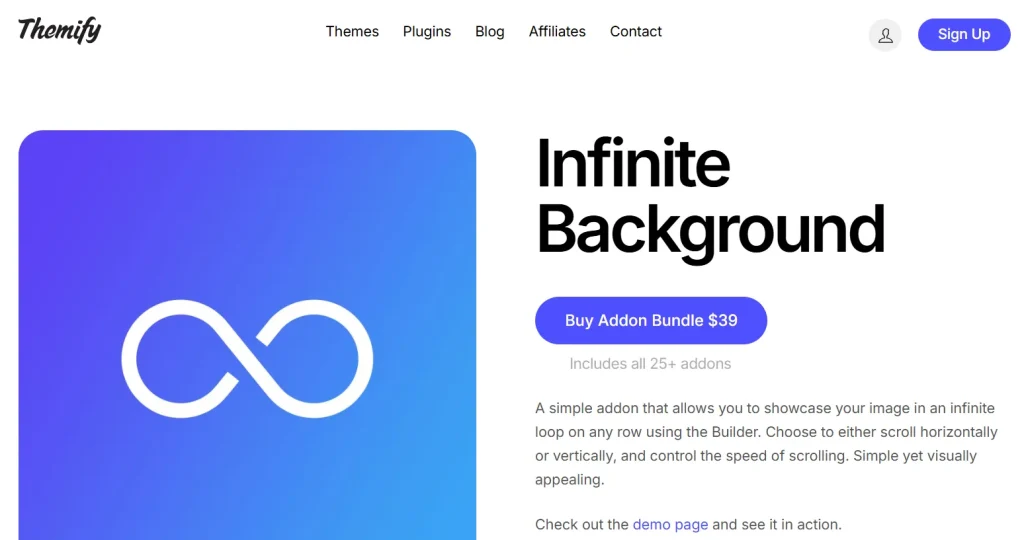 Themify Builder Infinite Background Addon