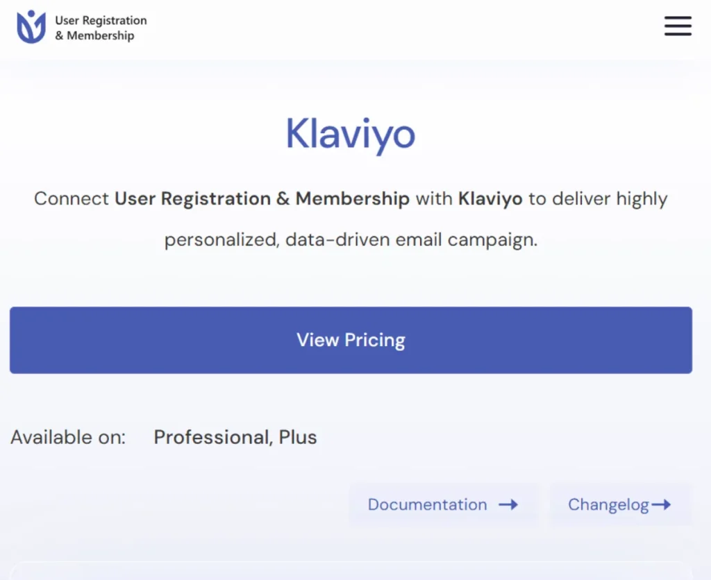 User Registration Klaviyo