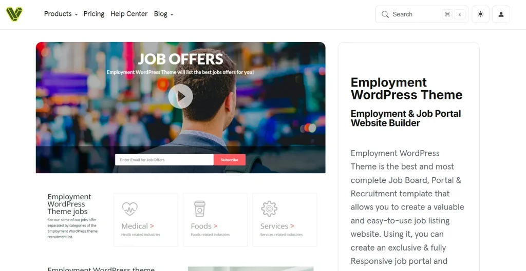 VisualModo Employment WordPress Theme