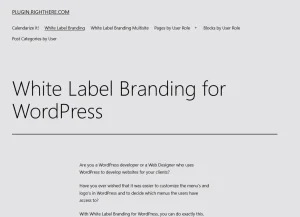 White Label Branding for WordPress