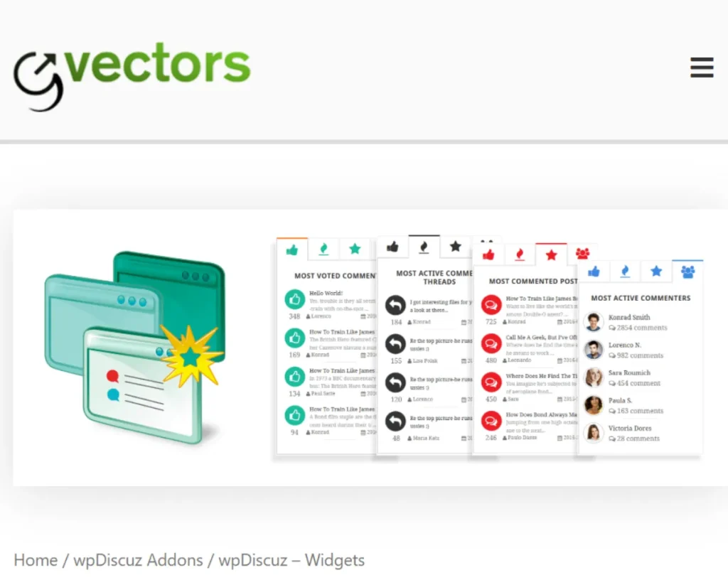 wpDiscuz – Widgets