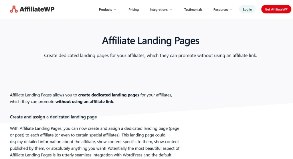 AffiliateWP – Affiliate Landing Pages