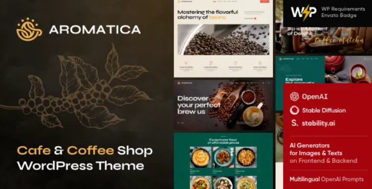 Aromatica - Cafe & Coffee Shop WordPress Theme