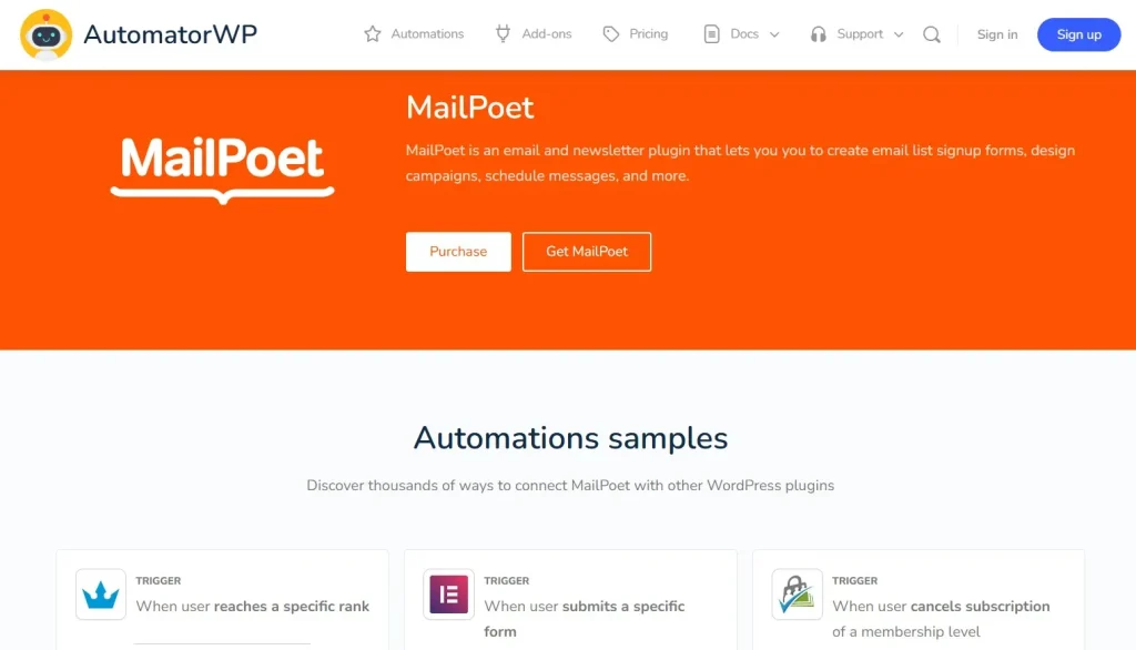 AutomatorWP – MailPoet