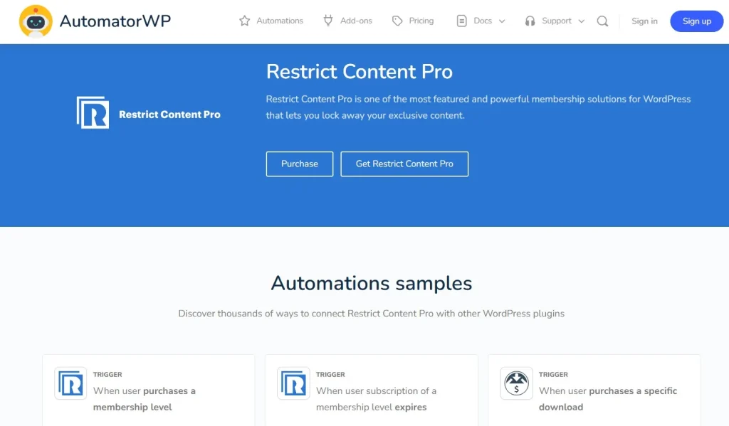 AutomatorWP – Restrict Content Pro