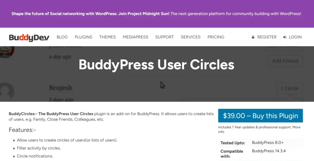 BuddyCircles :- BuddyPress User Circles