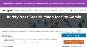 (BuddyDev) Stealth Mode for Site admin