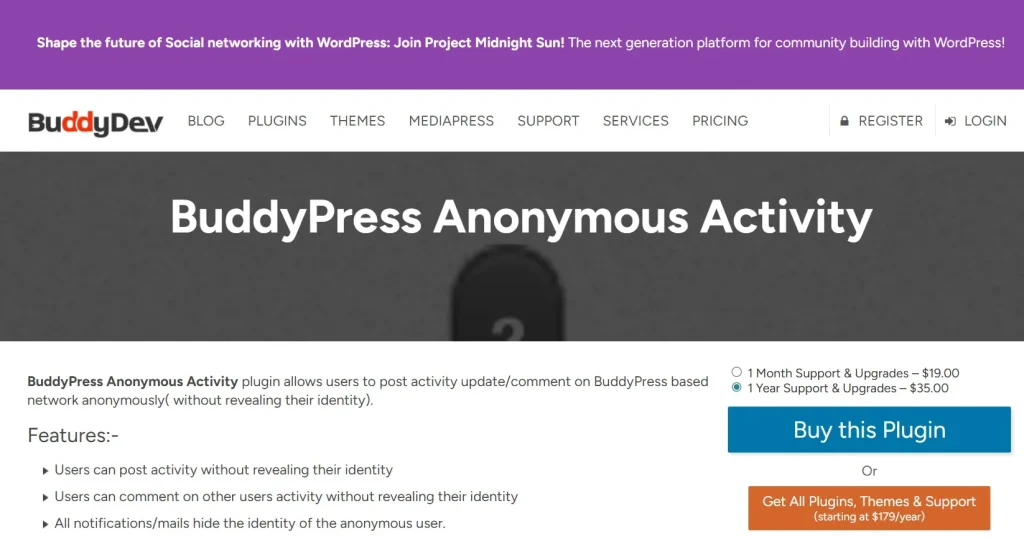 BuddyPress Anonymous Activity