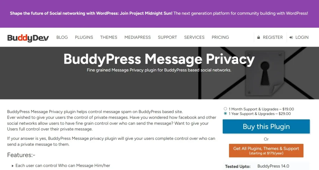 BuddyPress Message Privacy(BuddyDev)