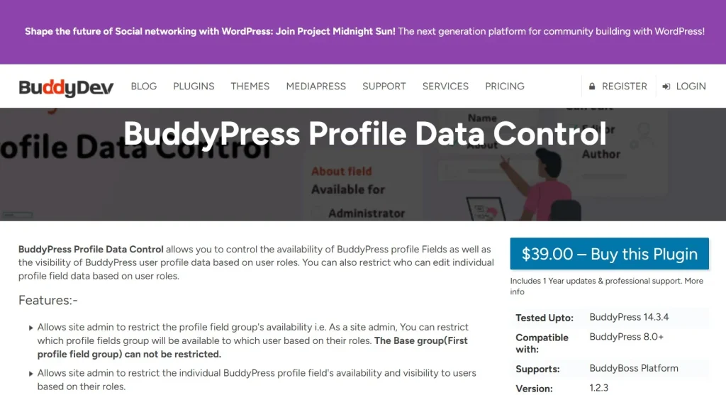 BuddyPress Profile Data Control