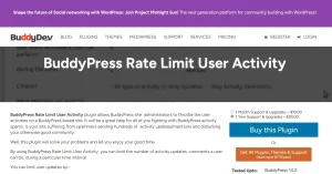 BuddyPress Rate Limit User Activity