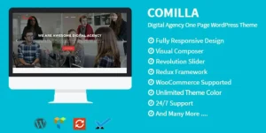 Comilla - Digital Agency One Page WordPress Theme