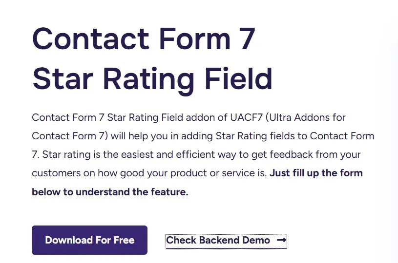 Contact Form 7 Star Rating Field