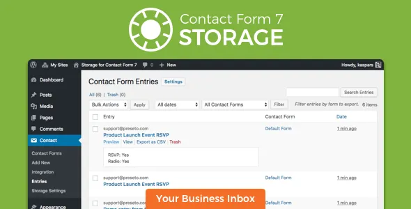 Contact Form 7 Storage