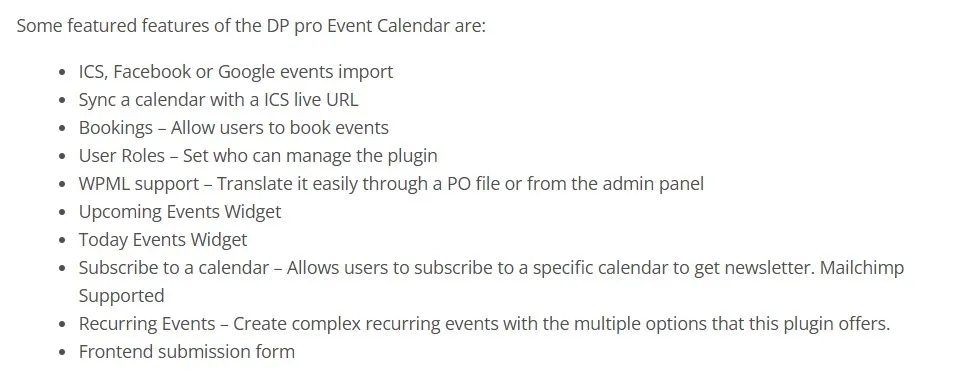 DP Pro Event Calendar