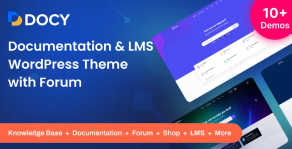 Docy - Premium Documentation, Knowledge base & LMS WordPress Theme with Helpdesk Forum