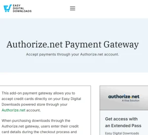 Easy Digital Downloads – Authorize.net Gateway