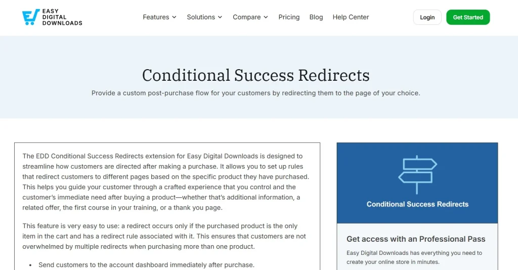 Easy Digital Downloads – Conditional Success Redirects