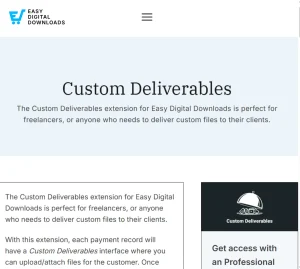 Easy Digital Downloads – Custom Deliverables