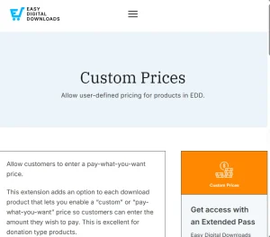 Easy Digital Downloads – Custom Prices