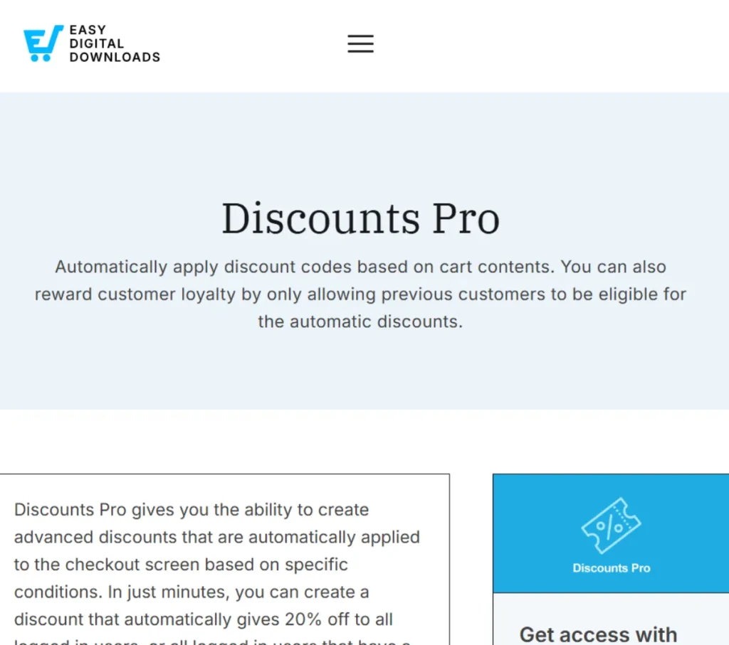 Easy Digital Downloads – Discounts Pro