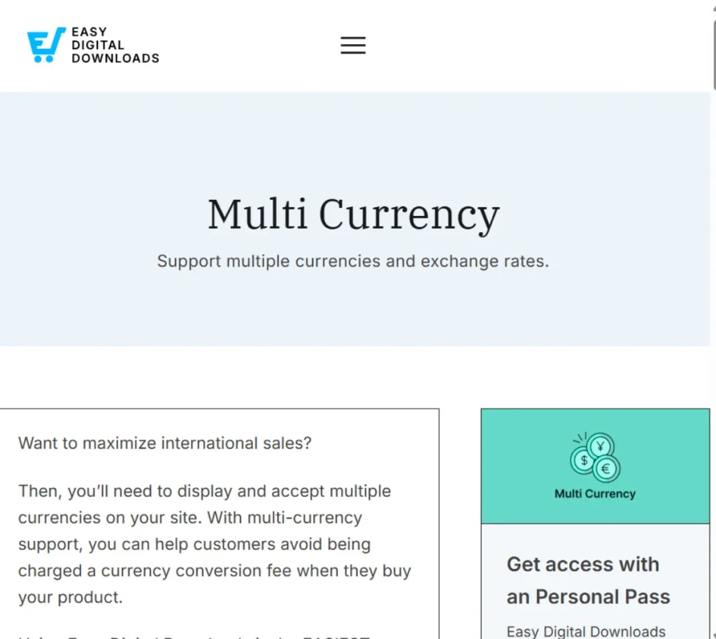 Easy Digital Downloads – Multi Currency