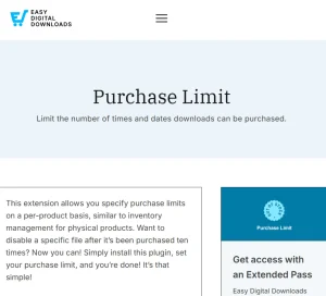 Easy Digital Downloads – Purchase Limit