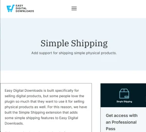 Easy Digital Downloads – Simple Shipping