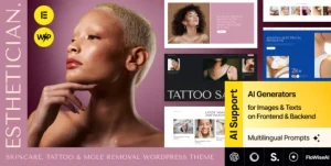 Esthetician - Skincare, Tattoo & Mole Removal WordPress Theme