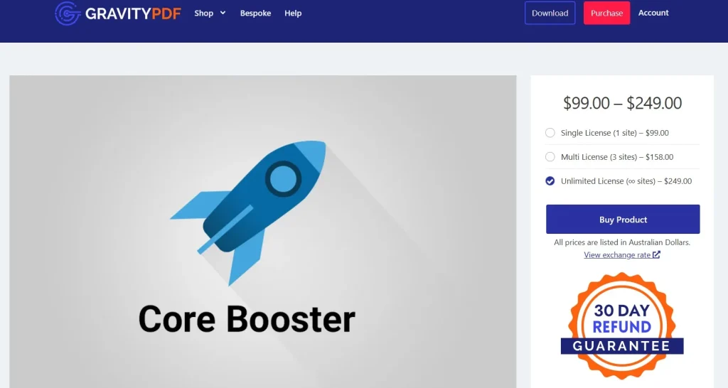 Gravity PDF Core Booster