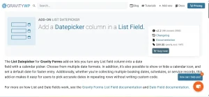 GravityWP – List Datepicker