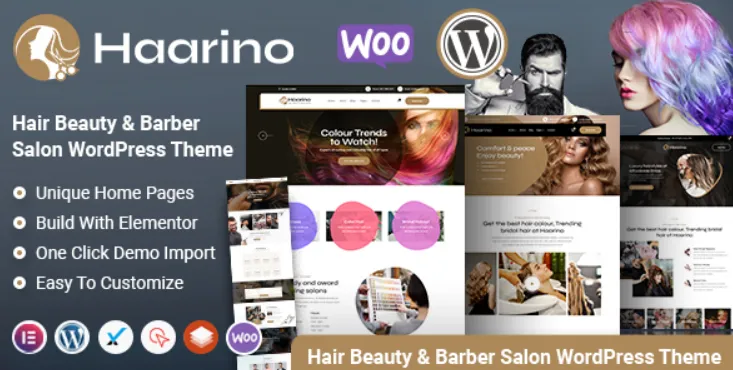 Haarino - Hair Beauty & Makeup Salon WordPress Theme