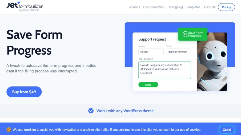 JetFormBuilder Save Form Progress