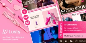 Lusty - Sex Shop, Toys & Lingerie WordPress Theme