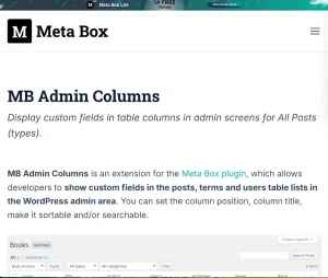 MB Admin Columns