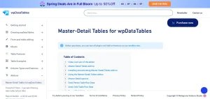 Master-Detail Tables for wpDataTables