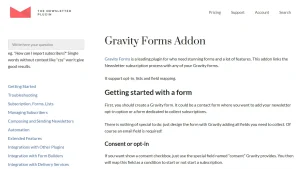 Newsletter – Gravity Forms Addon