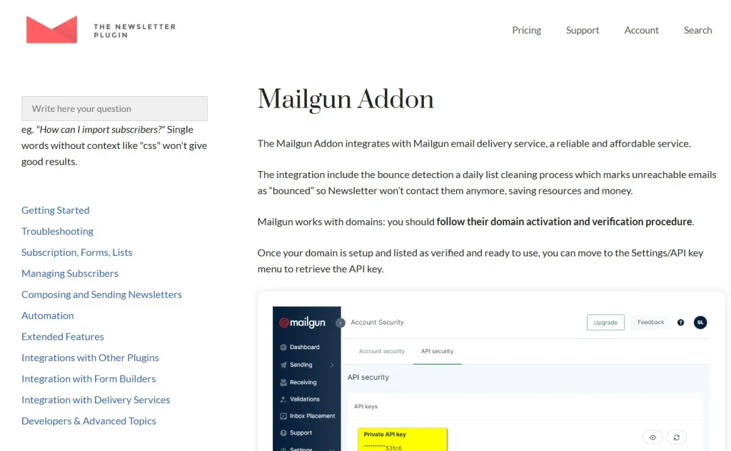 Newsletter – Mailgun Delivery Addon