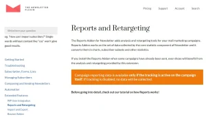 Newsletter – Reports and Retargeting