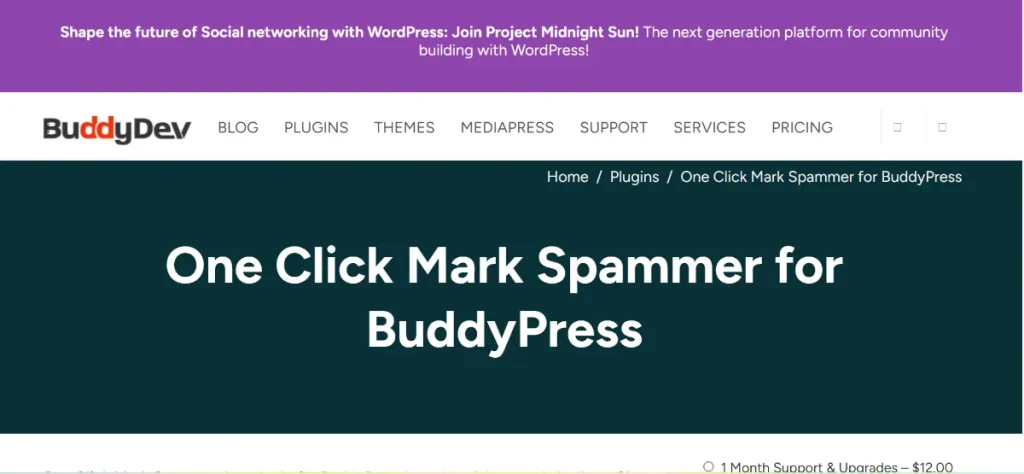 One Click Spam Marker for BuddyPress