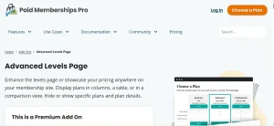 Paid Memberships Pro – Advanced Levels Page Add On