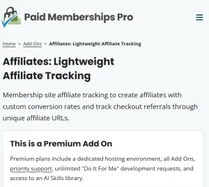 Paid Memberships Pro – Affiliates Add On