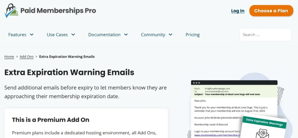 Paid Memberships Pro – Extra Expiration Warning Emails Add On