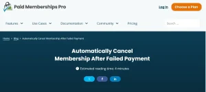 Paid Memberships Pro – Failed Payment Limit Add On