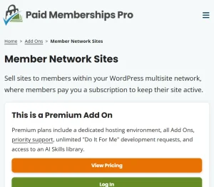 Paid Memberships Pro – Member Network Sites Add On