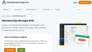 Paid Memberships Pro – Membership Manager Role Add On