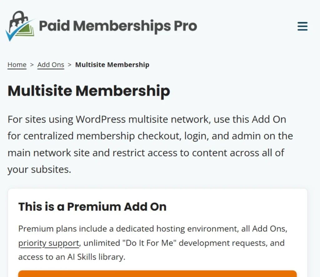 Paid Memberships Pro – Multisite Membership Add On