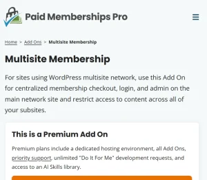Paid Memberships Pro – Multisite Membership Add On