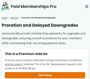 Paid Memberships Pro – Proration Add On